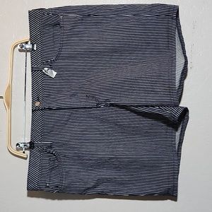 LEE Regular Fit Mid Rise Railroad Striped Jean Shorts  22 Medium Blue Wh…